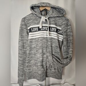 Reflex Love Hoodie Sz Small Gray Soft Pullover Fleece